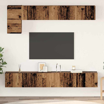 5 Piece TV Cabinet Set Engineered Wood Width 100 cm Old wood