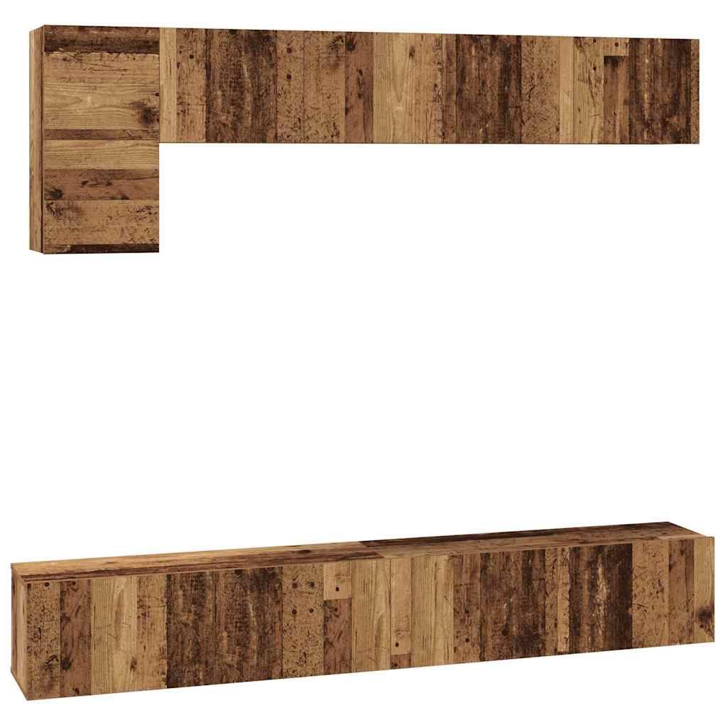 vidaXL TV Cabinet Set 5 pcs 100 x 30 x 30 cm Old Wood 2