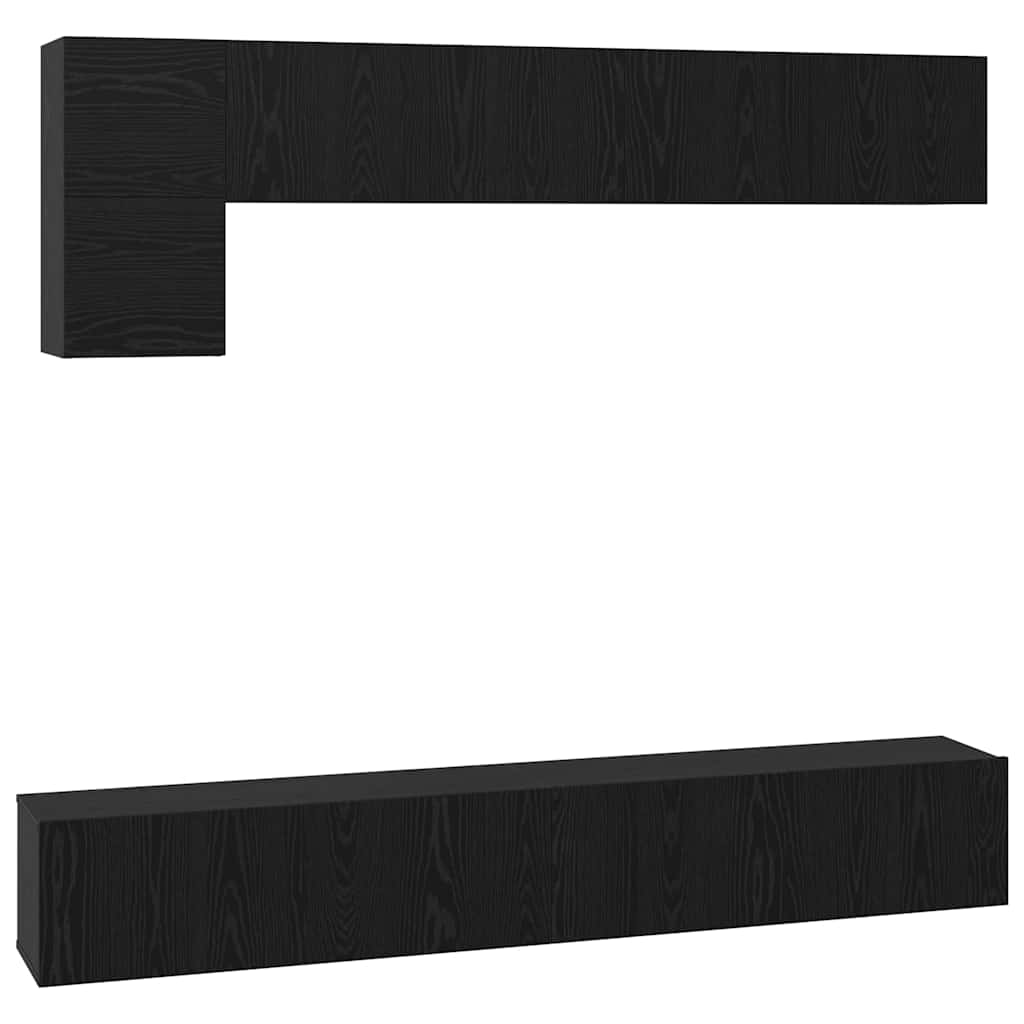 vidaXL TV Cabinet Set 5 pcs Black Oak Engineered Wood 2