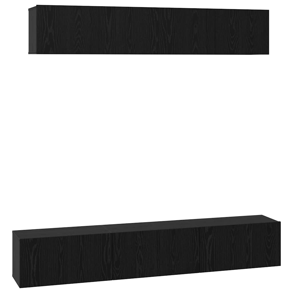vidaXL TV Cabinet Set 5 pcs Black Oak Engineered Wood 2