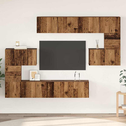 vidaXL TV Cabinet Set 8 pcs Old Wood Engineered Wood 1