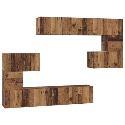 vidaXL TV Cabinet Set 8 pcs Old Wood Engineered Wood 2