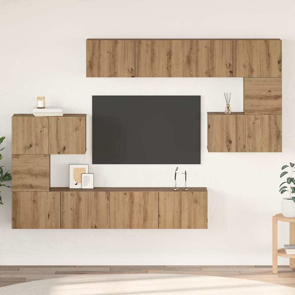 vidaXL TV Cabinet Set 8 pcs Artisan Oak Engineered Wood 1