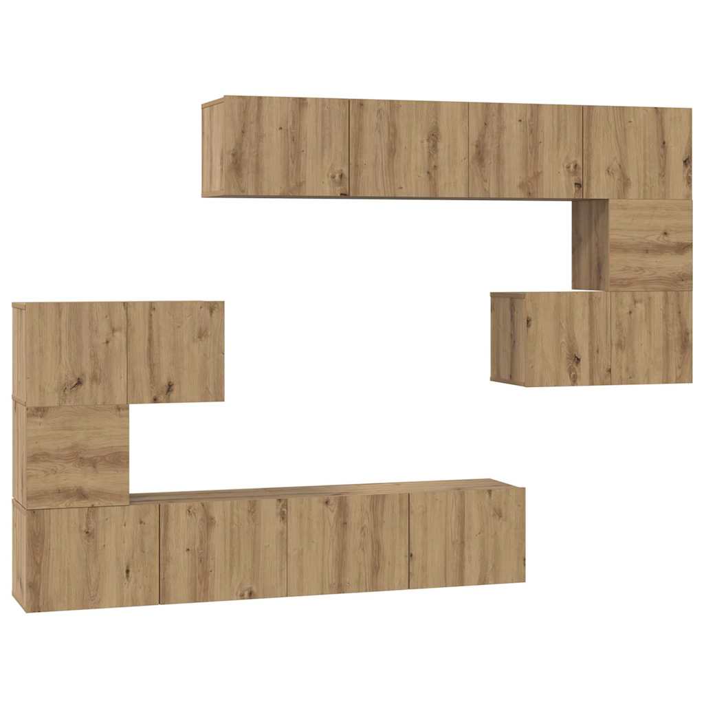 vidaXL TV Cabinet Set 8 pcs Artisan Oak Engineered Wood 2