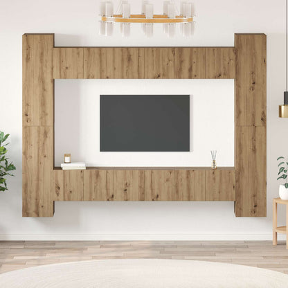 vidaXL TV Cabinet Set 10 pcs Artisan Oak Engineered Wood 1