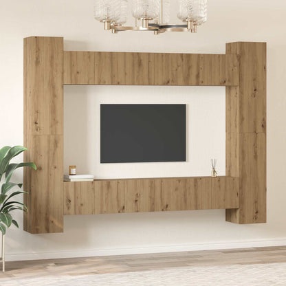 vidaXL TV Cabinet Set 10 pcs Artisan Oak Engineered Wood 4
