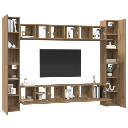 vidaXL TV Cabinet Set 10 pcs Artisan Oak Engineered Wood 3
