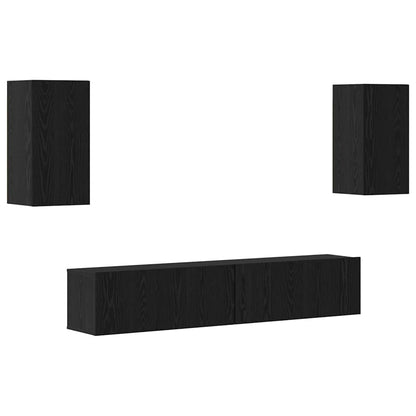 TV Cabinet Set Engineered Wood Width 80 cm Black oak 2