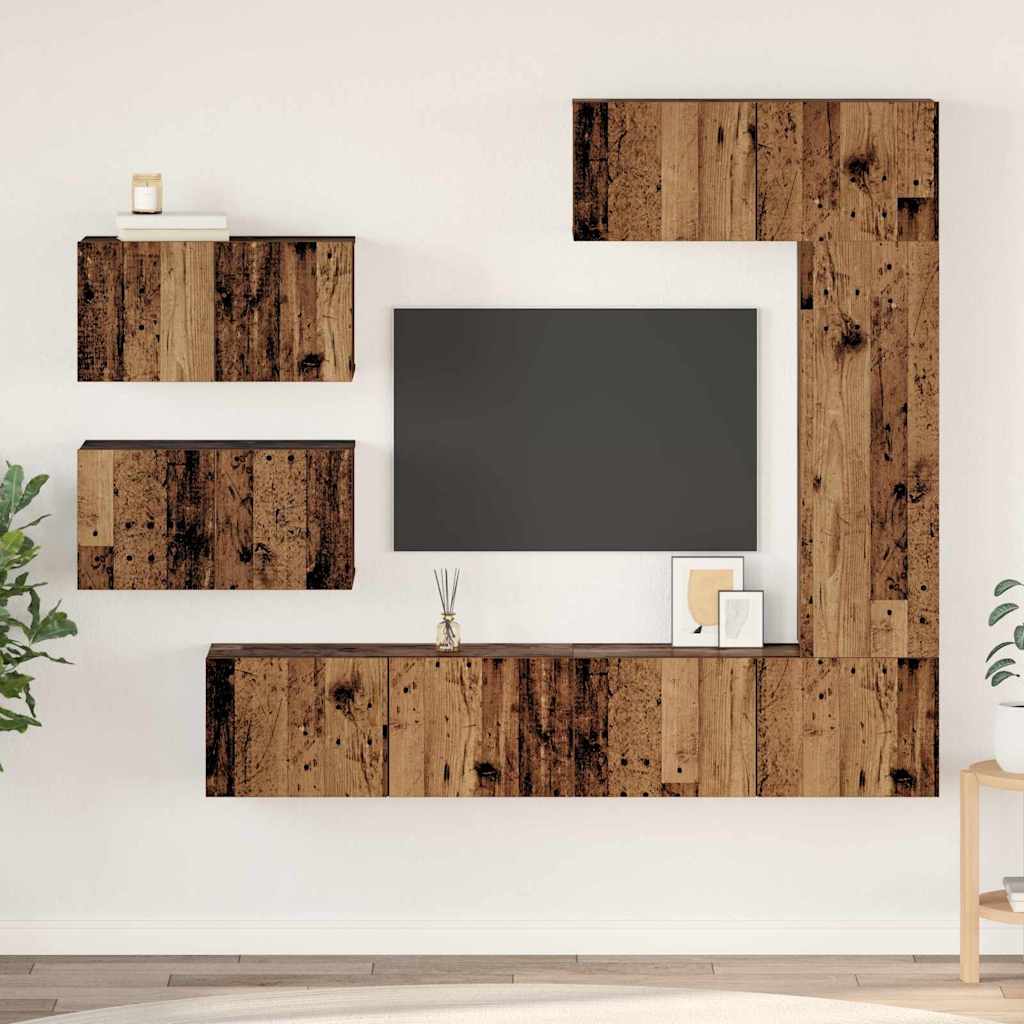 vidaXL TV Cabinet Set 6 pcs Old Wood Engineered Wood 1
