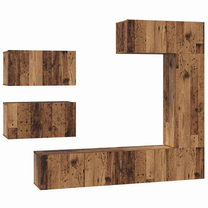 vidaXL TV Cabinet Set 6 pcs Old Wood Engineered Wood 2