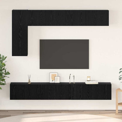 vidaXL TV Cabinet Set 6 pcs Black Oak Engineered Wood 1