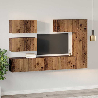 vidaXL TV Cabinet Set 6 pcs Old Wood Engineered Wood 4