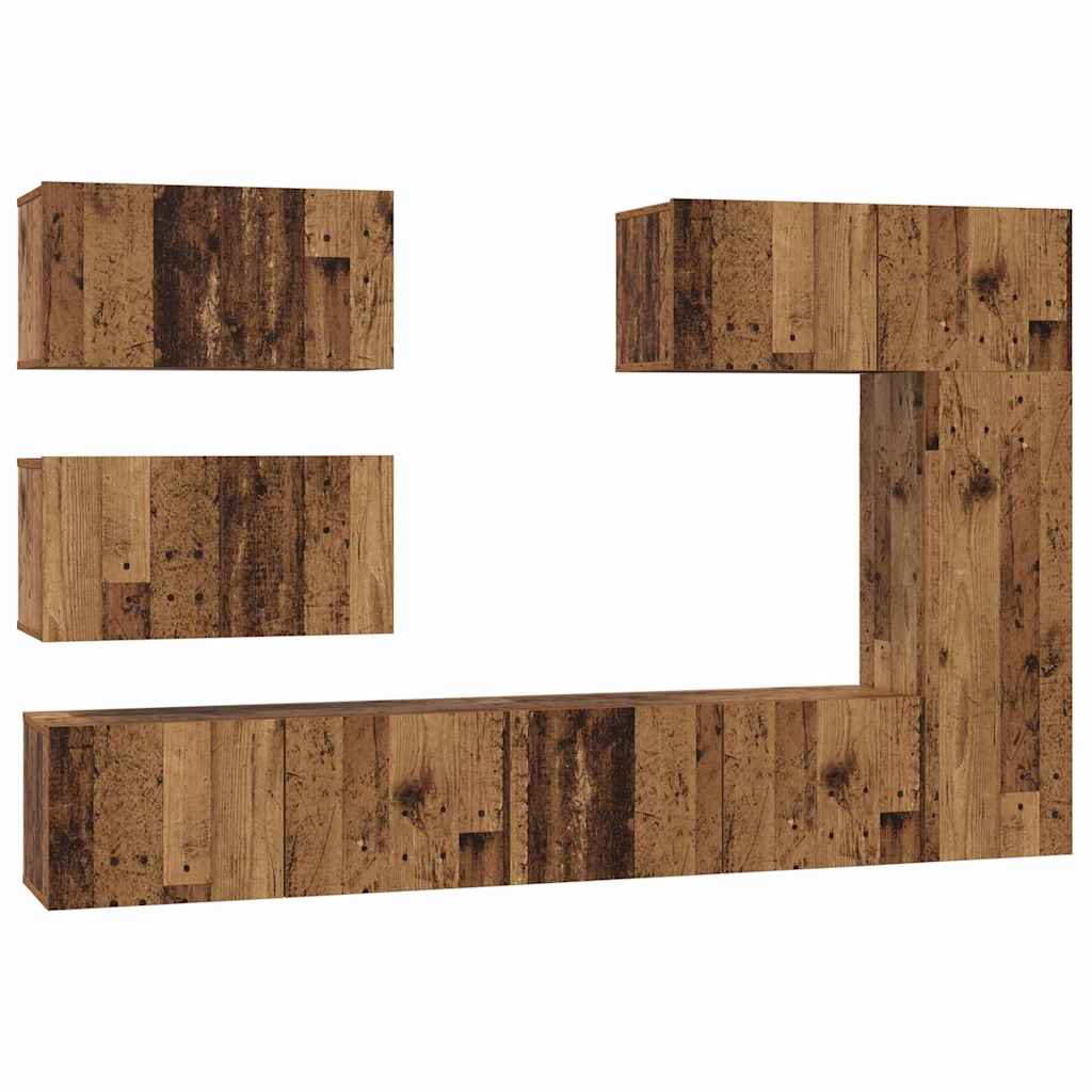 vidaXL TV Cabinet Set 6 pcs Old Wood Engineered Wood 2