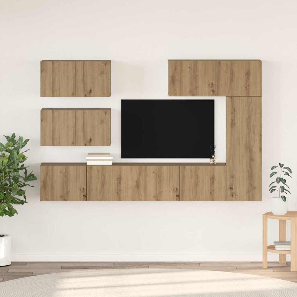vidaXL TV Cabinet Set 6 pcs Artisan Oak Engineered Wood 1
