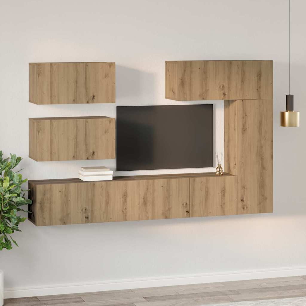 vidaXL TV Cabinet Set 6 pcs Artisan Oak Engineered Wood 4