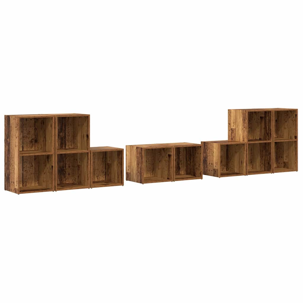 vidaXL TV Cabinet Set 8 pcs Old Wood Engineered Wood 2