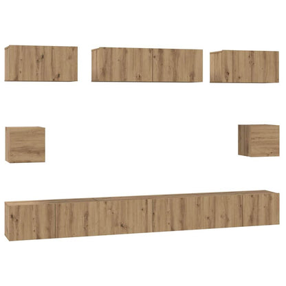 vidaXL TV Cabinet Set 8 pcs Artisan Oak Engineered Wood 2