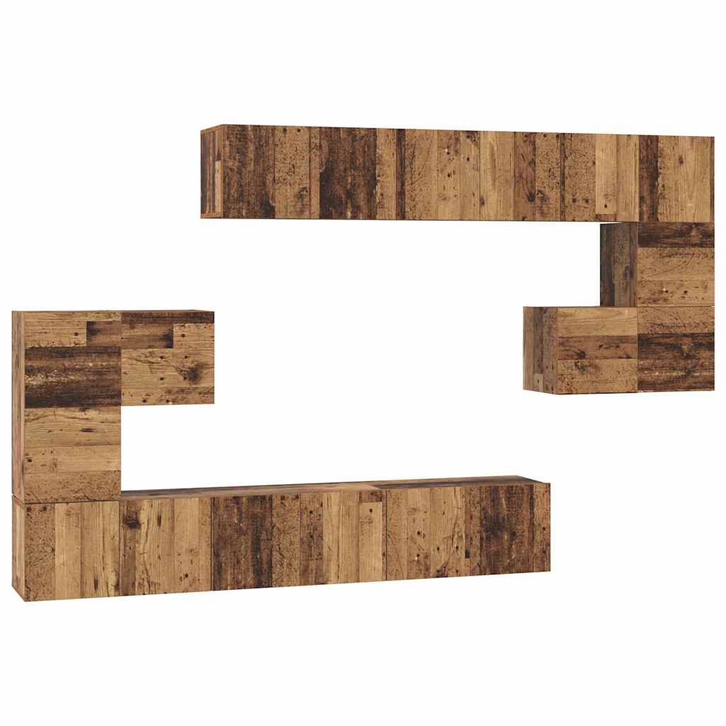 TV Cabinet Set Engineered Wood 10 Old wood