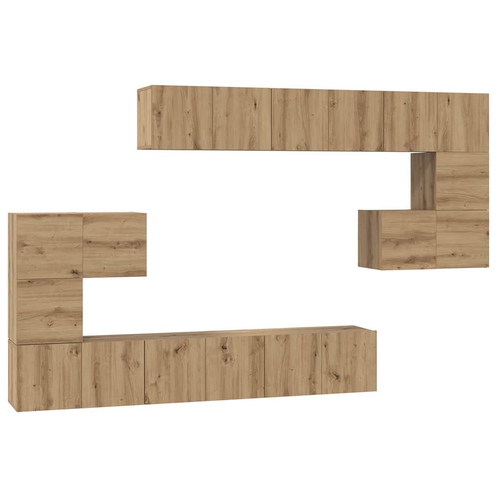 vidaXL TV Cabinet Set 10 pcs Artisan Oak Engineered Wood 2