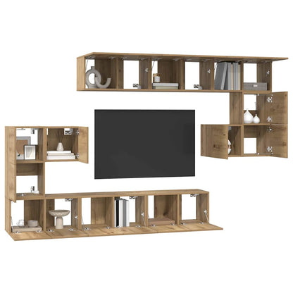 vidaXL TV Cabinet Set 10 pcs Artisan Oak Engineered Wood 3