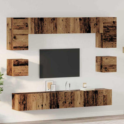 vidaXL TV Cabinet Set 8 pcs Old Wood Engineered Wood 1
