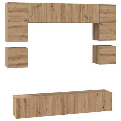 vidaXL TV Cabinet Set 8 pcs Artisan Oak Engineered Wood 2