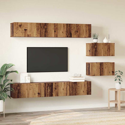 vidaXL TV Cabinet Set 8 pcs Old Wood 4