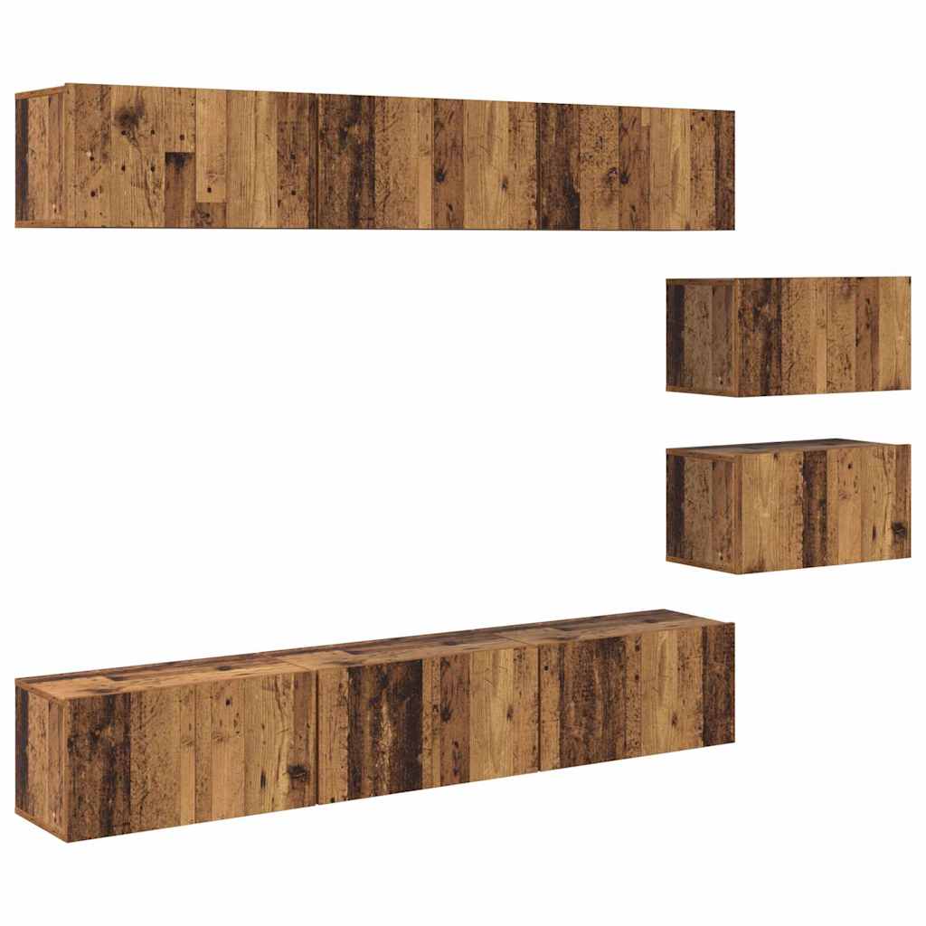 vidaXL TV Cabinet Set 8 pcs Old Wood 2