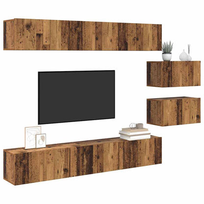 vidaXL TV Cabinet Set 8 pcs Old Wood 3