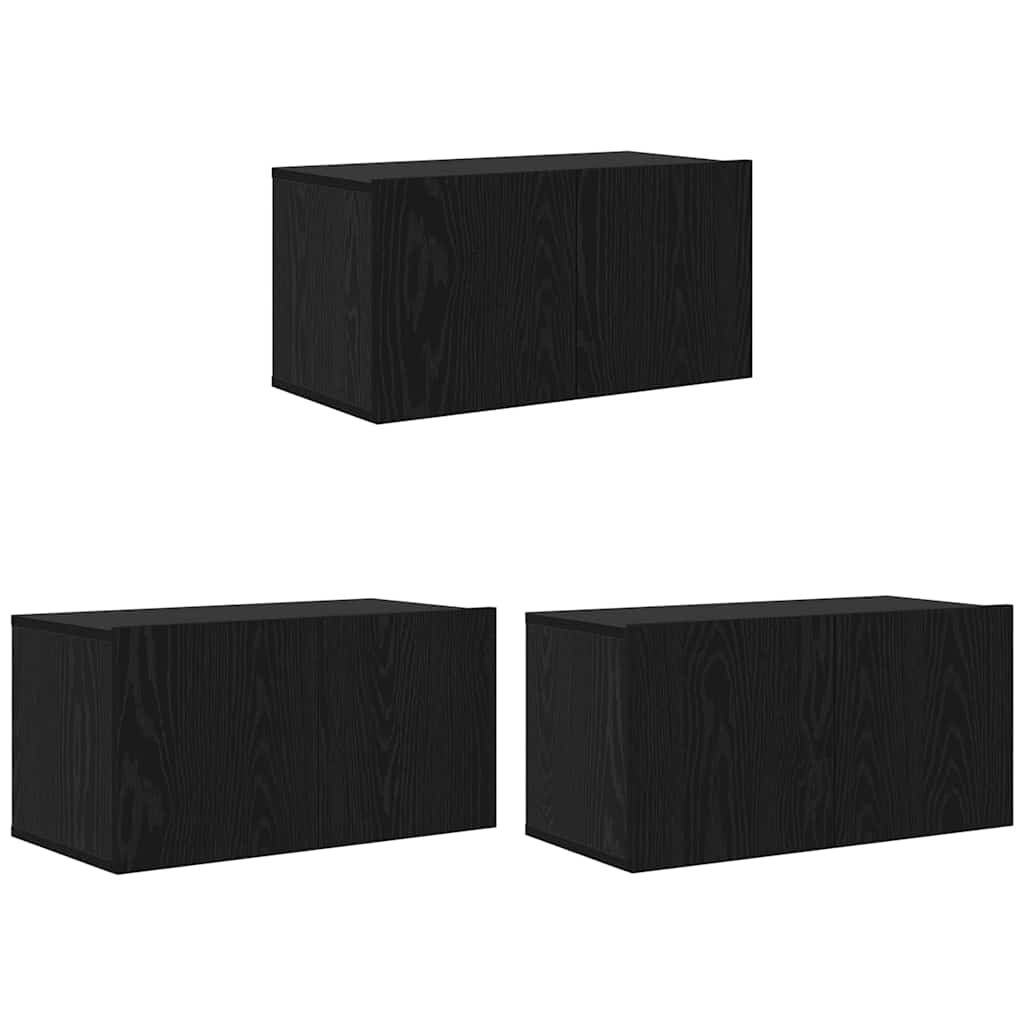 vidaXL TV Cabinet Set 8 pcs Black Oak Engineered Wood 5