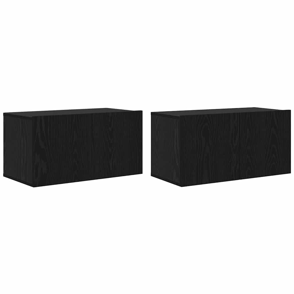 vidaXL TV Cabinet Set 8 pcs Black Oak Engineered Wood 6