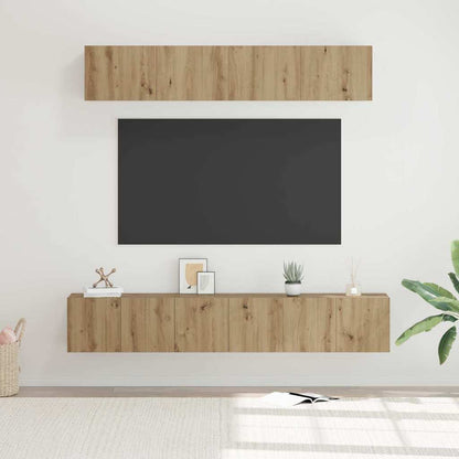 5 Piece TV Cabinet Set Engineered Wood Width 80 cm Artisan oak