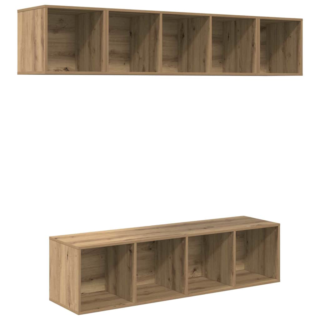4 Piece TV Cabinet Set Engineered Wood Artisan oak