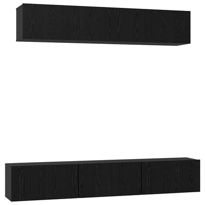vidaXL TV Cabinet Set 6 pcs Black Oak Engineered Wood 2