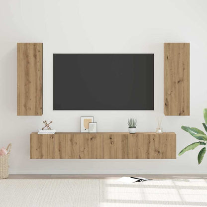 5 Piece TV Cabinet Set Engineered Wood Width 180 cm Artisan oak