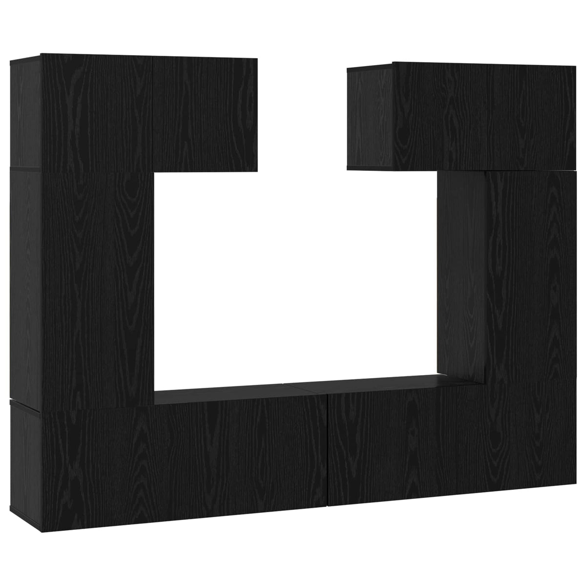 6 Piece TV Cabinet Set Engineered Wood Height 60 cm Black oak