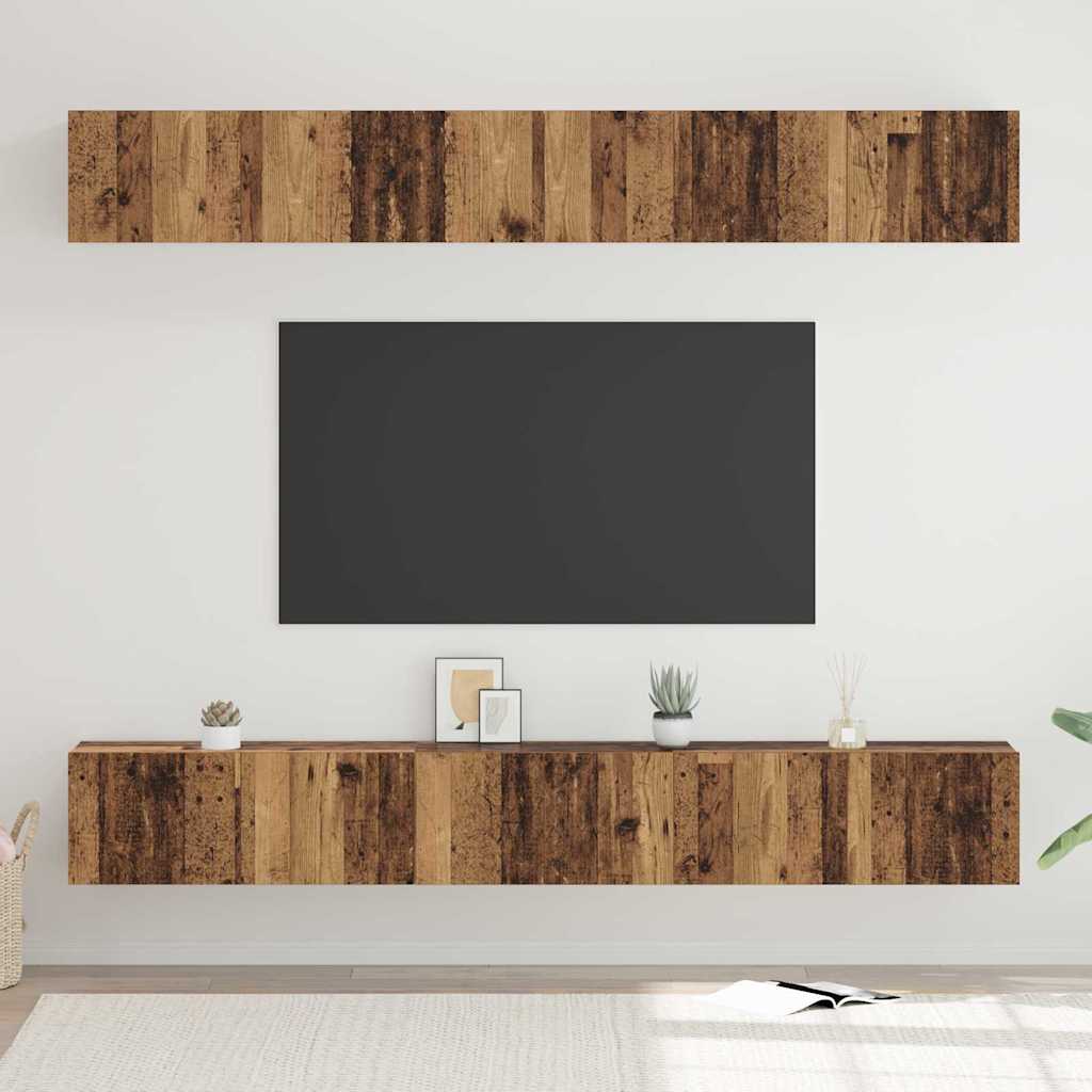vidaXL TV Cabinet Set 6 pcs Old Wood Engineered Wood 1