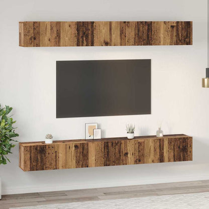 vidaXL TV Cabinet Set 6 pcs Old Wood Engineered Wood 4
