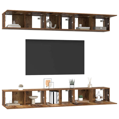 vidaXL TV Cabinet Set 6 pcs Old Wood Engineered Wood 3