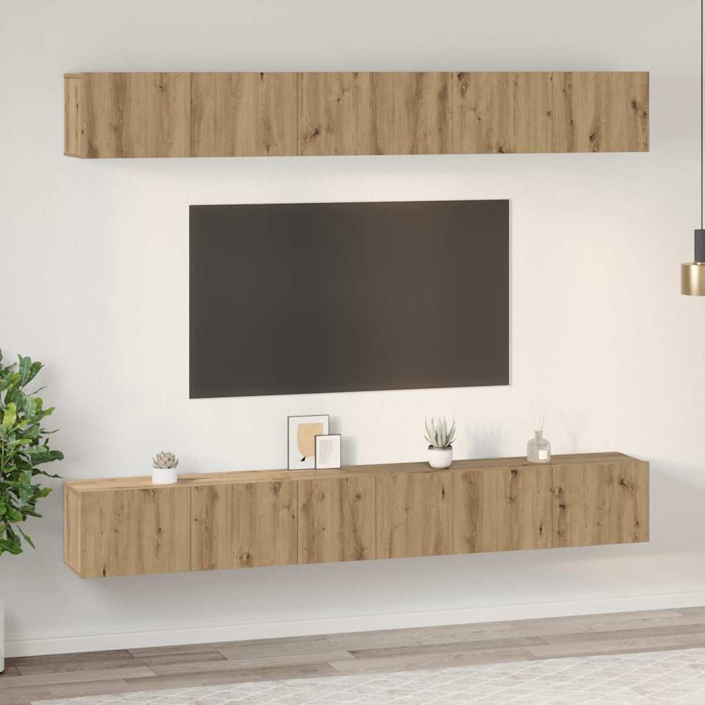 vidaXL TV Cabinet Set 6 pcs Artisan Oak Engineered Wood 4