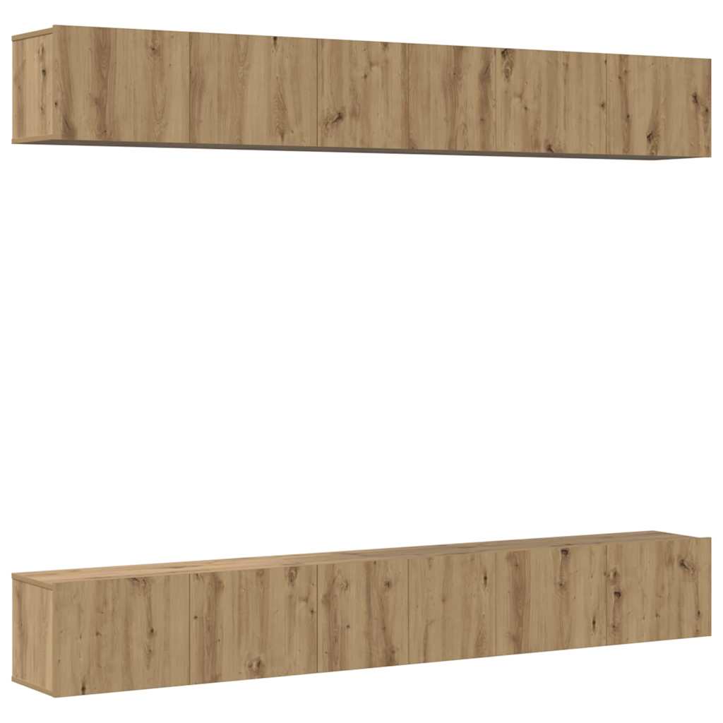 vidaXL TV Cabinet Set 6 pcs Artisan Oak Engineered Wood 2