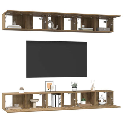 vidaXL TV Cabinet Set 6 pcs Artisan Oak Engineered Wood 3