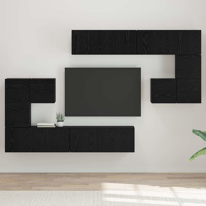 vidaXL TV Units 4 pcs Black Oak Engineered wood 1