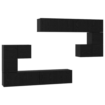 vidaXL TV Units 4 pcs Black Oak Engineered wood 2