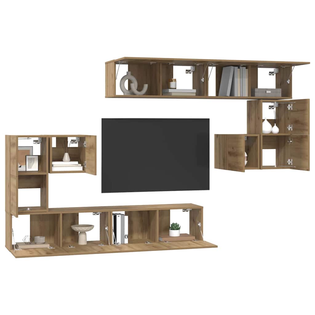 vidaXL TV Units 4 pcs Artisan Oak Engineered wood 3
