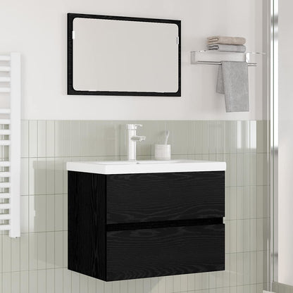 Bathroom Furniture Set Engineered Wood 60 x 38.5 x 45 cm Black oak