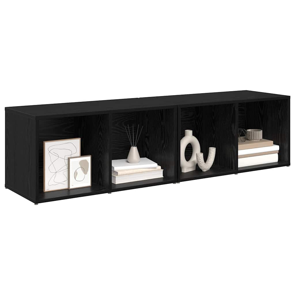 2 Piece TV Cabinet Set 72x35x36.5 cm Engineered Wood Black oak