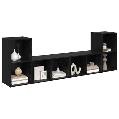 4 Piece TV Cabinet Set 72x35x36,5 cm Engineered Wood Black oak