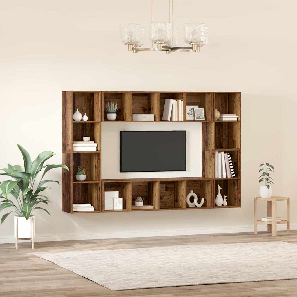 vidaXL TV Cabinet Set 4 pcs Brown Engineered Wood 4