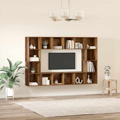 vidaXL TV Cabinet Set 4 pcs Brown Engineered Wood 4